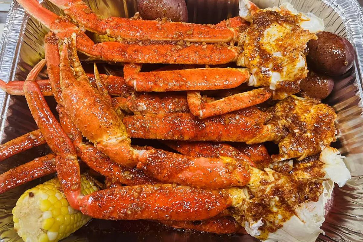 Snow Crab Leg Boil at Crabby Village，a Seafood Restaurant in Petersburg
